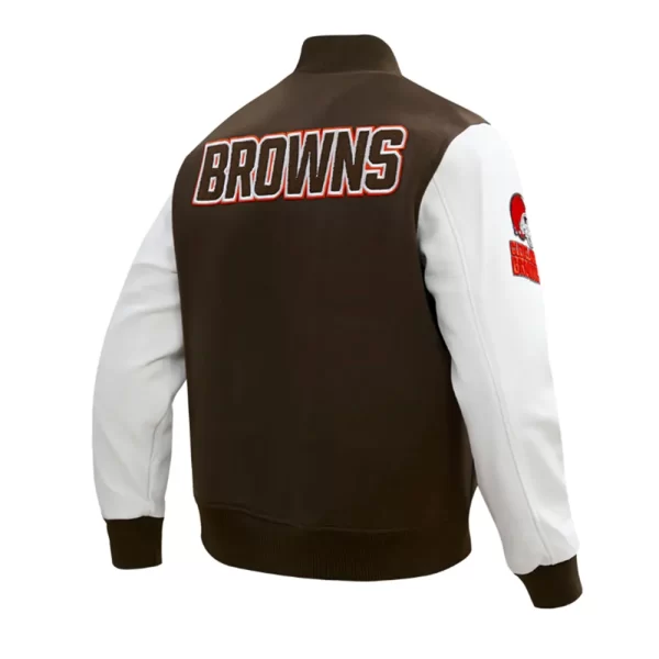 Cleveland Browns Classic Brown & White Varsity Jackets