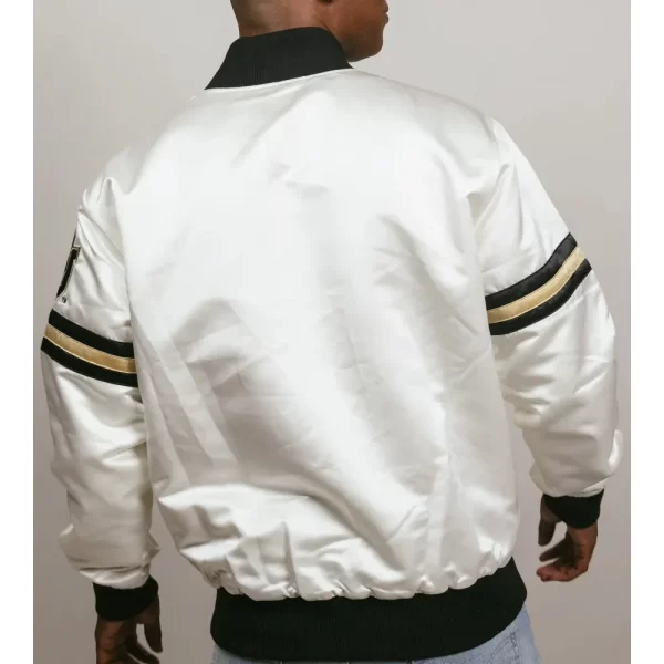 Colorado Buffaloes Striped White Bomber Jacket