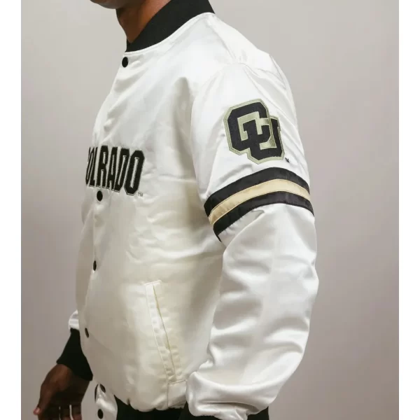 Colorado Buffaloes Striped White Bomber Jackets