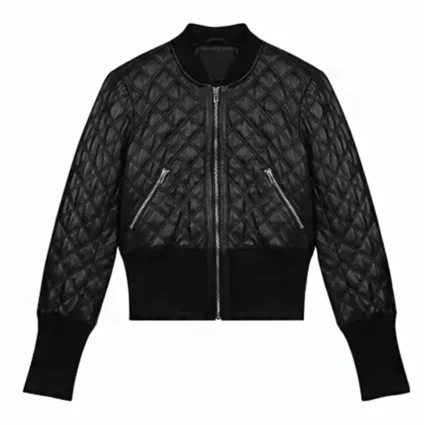 Fool Me Once Michelle Keegan Quilted Black Leather Jacket