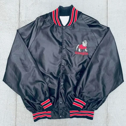 Georgia Bulldogs 1980’s Blackout Bomber Satin Jacket