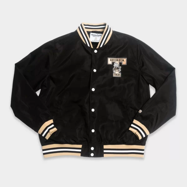 Georgia Tech Vintage Logo Satin Bomber Jacket