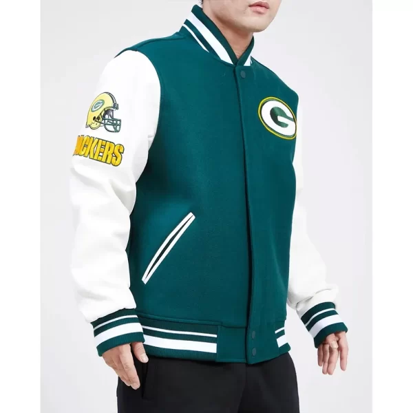 Green Bay Packers Old English Classic Rib Varsity Jacket