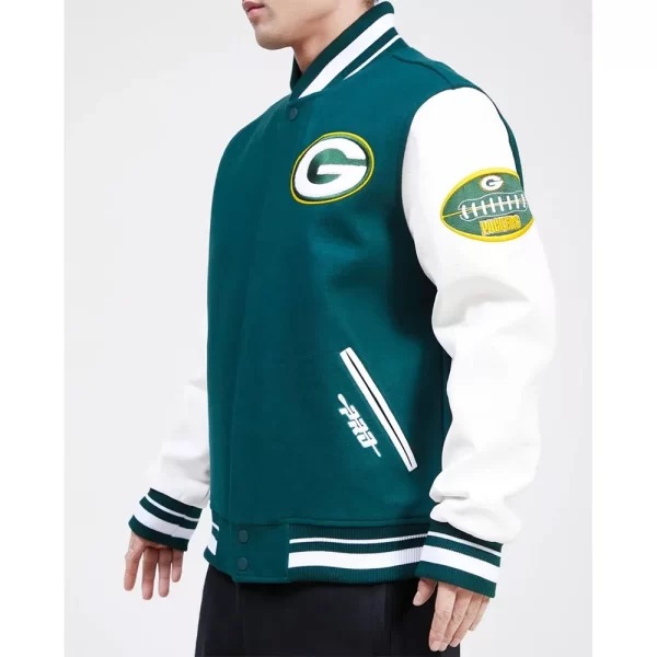 Green Bay Packers Old English Classic Rib Varsity Jackets