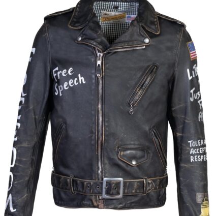 Hand Vintaged Cowhide Free Speech Perfecto Leather Jacket