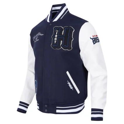 Howard Bison Navy and White Varsity Full-Zip Jacket