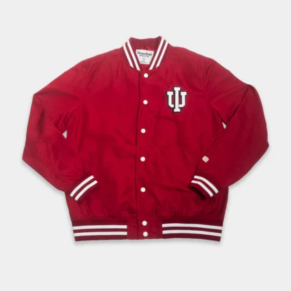 IU Hoosiers Drop Shadow Logo Red Bomber Jacket
