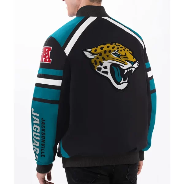 Jacksonville Jaguars Power Forward Racing Full-Snap Black Cotton Jacket