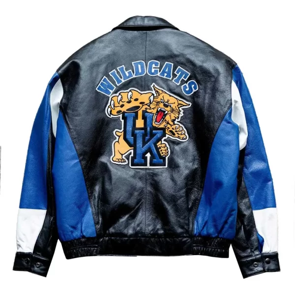 Kentucky Wildcats Blue & Black Full-Zip Leather Varsity Jacket