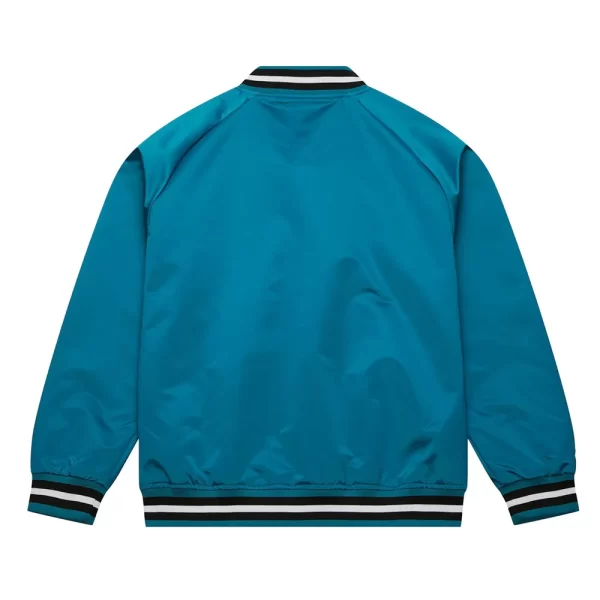 Lightweight San Jose Sharks Teal Blue Full-Snap Satin Jacket