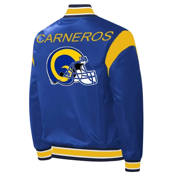 Los Angeles Rams Carneros Full-Snap Blue Satin Jacket