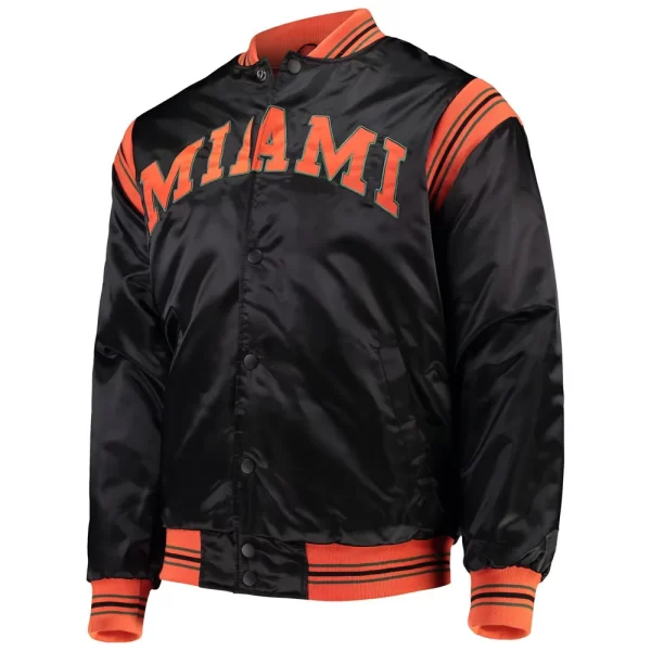 Miami Hurricanes The Enforcer Black Satin Jacket