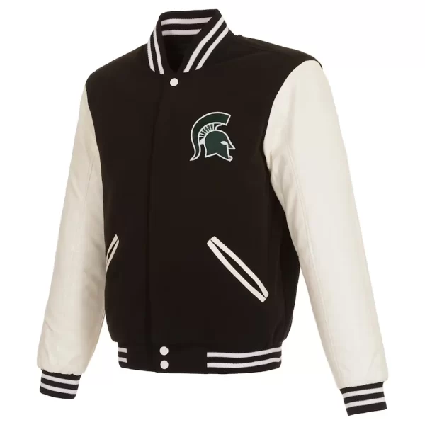 Michigan State Spartans Varsity Black and White Jacket