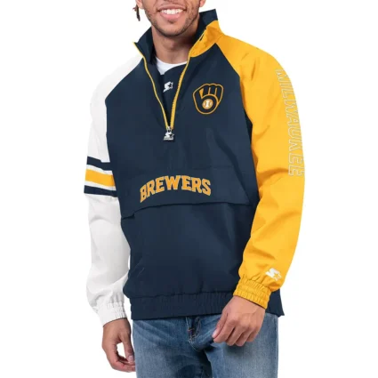 Milwaukee Brewers Elite Half Zip Pullover Nylon Jacket