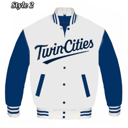 Minnesota Twins White and Blue Wool Varsity Jacket