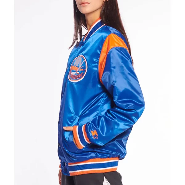 NY Islanders Teddy Royal Satin Jacket