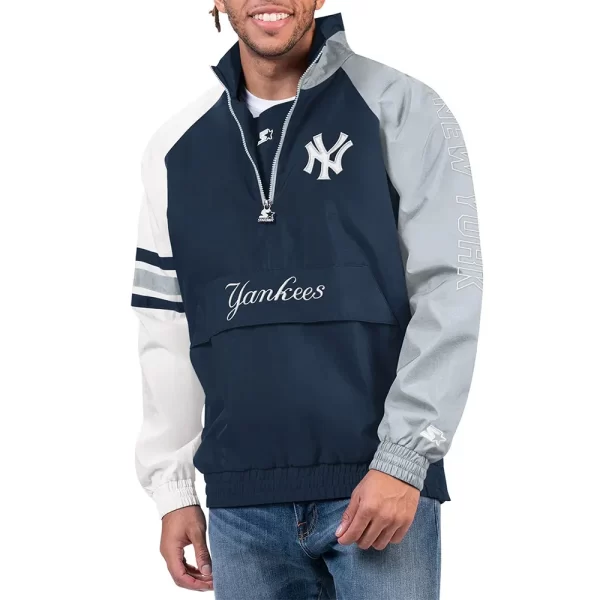 NY Yankees Elite Half Zip Pullover Nylon Jacket