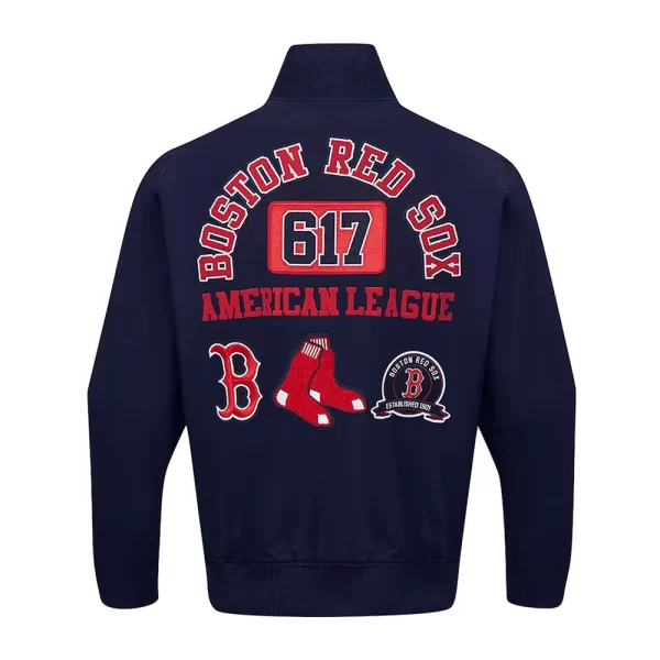 Navy Boston Red Sox Area Code Full-Zip Cotton Jacket