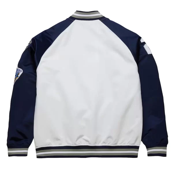 Navy & White New York Yankees Full-Snap Raglan Lightweight Satin Jacket