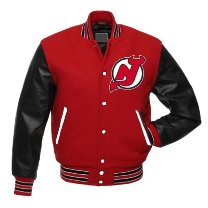 New Jersey Devils Varsity Red and Black Jacket