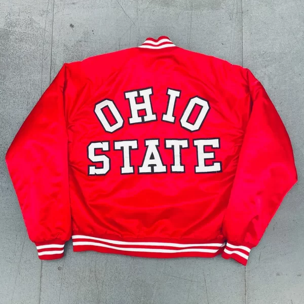 Ohio State Buckeyes 1990’s Spellout Red Bomber Jacket