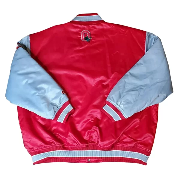 Ohio State Buckeyes Full-Snap Red Varsity Satin Jacket