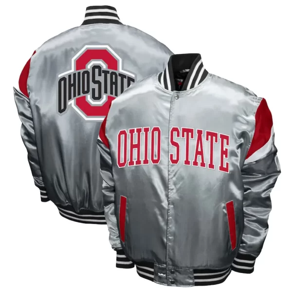 Ohio State Buckeyes Power Satin Gray Jacket