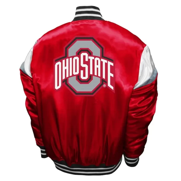 Ohio State Buckeyes Power Varsity Full-Snap Satin Jacket