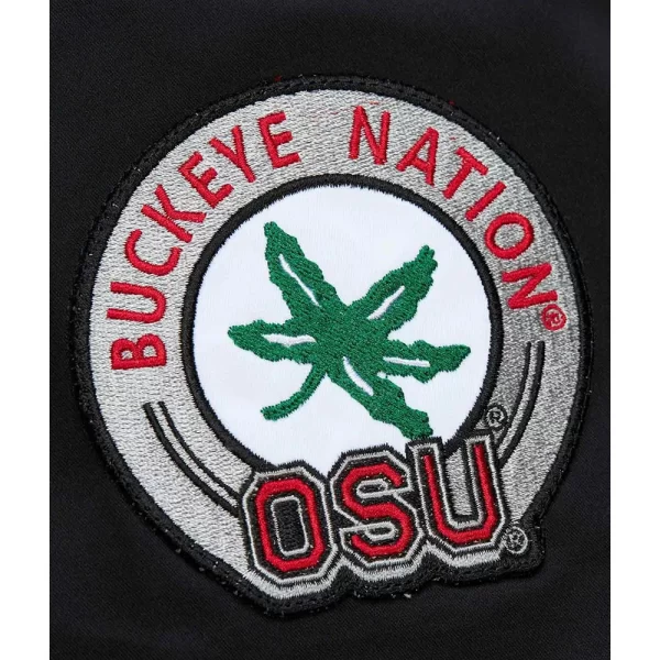 Ohio State Current Logo Bomber Lightweight Satin Black Jacket