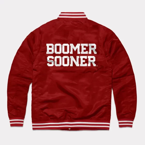 Oklahoma Sooners Full-Snap Varsity Cardinal Satin Jacket