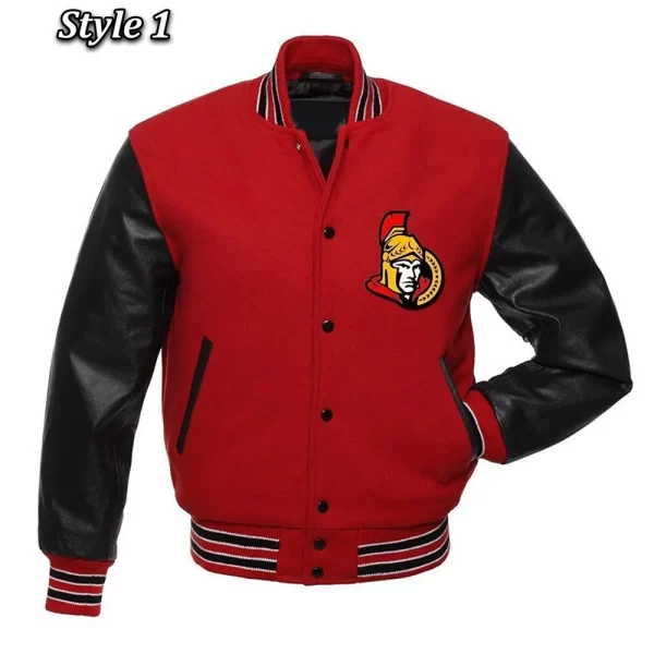 Ottawa Senators Rare Varsity Wool And Leather Jacket