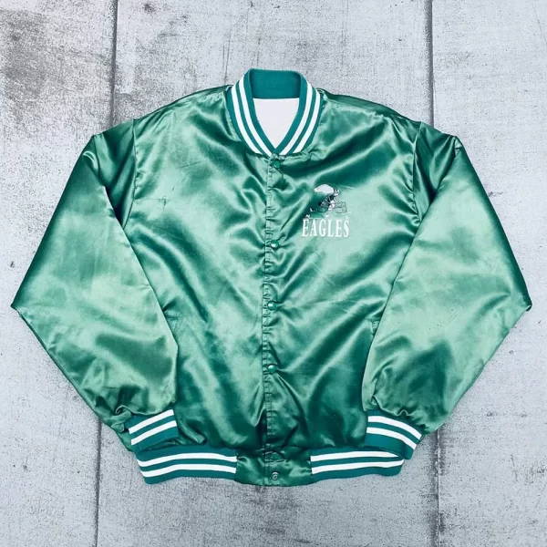 Philadelphia Eagles 1990’s Spellout Satin Bomber Jacket