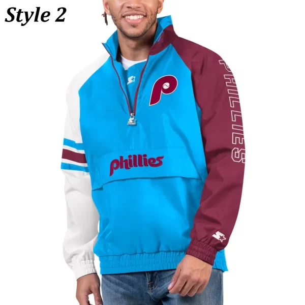 Philadelphia Phillies Elite Half Zip Pullover Nylon Jacket