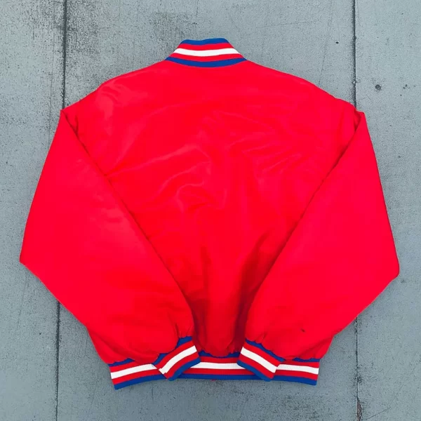 Red Philadelphia 76ers 1990’s Bomber Full-Snap Satin Jacket