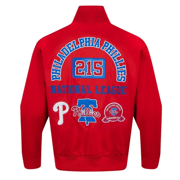 Red Philadelphia Phillies Area Code Cotton Full-Zip Jacket