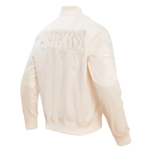 San Francisco 49ers Cream Neutral Satin Jacket