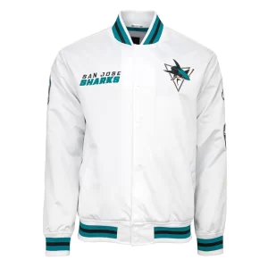 San Jose Sharks City Collection White Satin Jacket