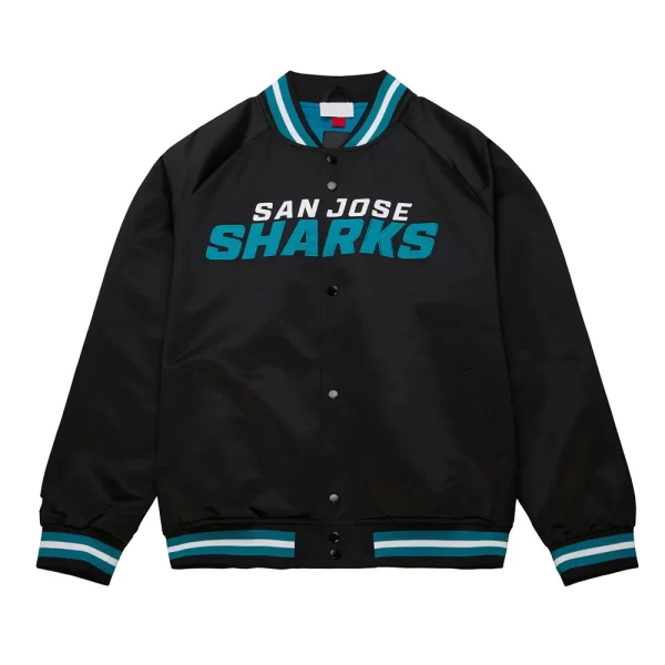 San Jose Sharks Current Logo Black Satin Jacket