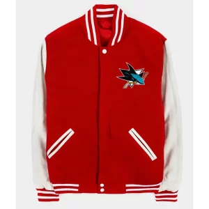 San Jose Sharks Red and White Varsity Jacket