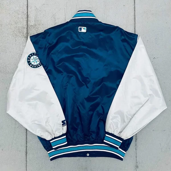 Seattle Mariners 1990’s Dugout Full-Snap Satin Bomber Jacket