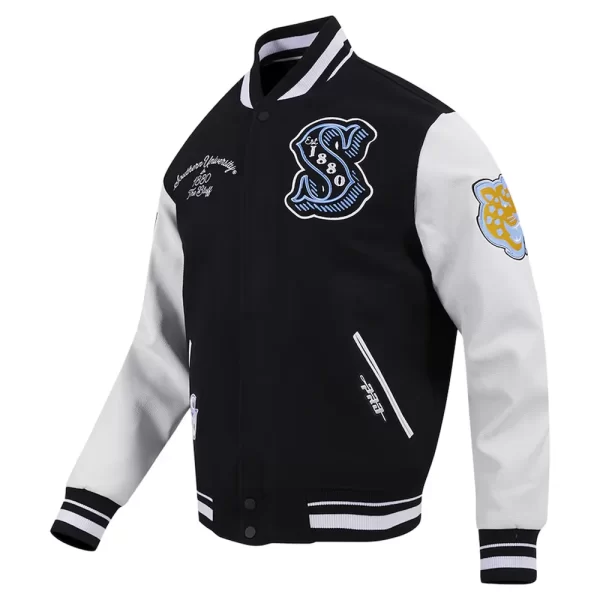 Southern University Jaguars Black & White Varsity Jacket