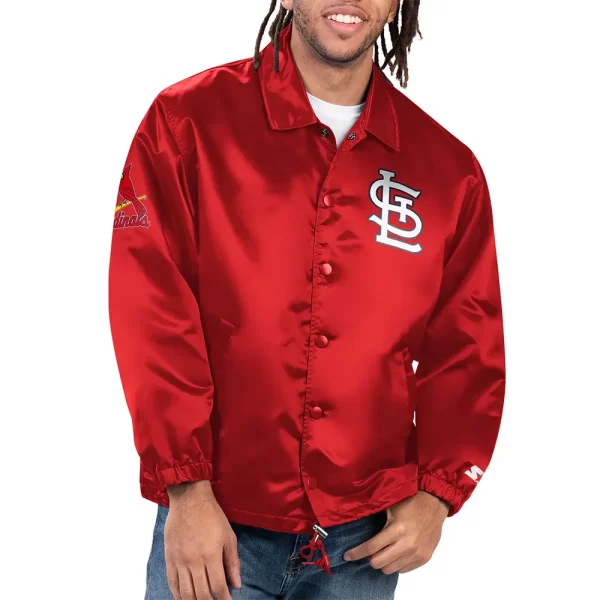 St. Louis Cardinals Option Route Coaches Satin Jacket