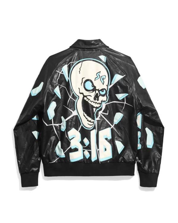 Stone Cold Steve Austin Shattered Glass Black Zip Jacket