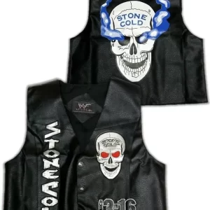 Stone Cold Steve Austin Smoking Skull Vest WWF WWE New