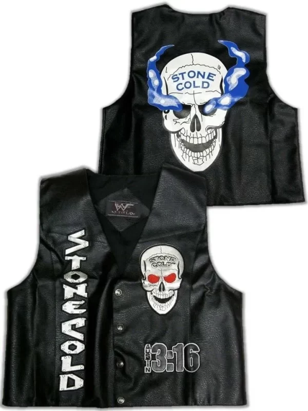 Stone Cold Steve Austin Smoking Skull Vest WWF WWE New