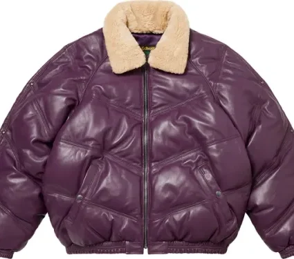 Supreme Fall 2024 Chevron Leather Down Puffer Jacket