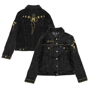 TCB Studded Women's Black Denim Jacket