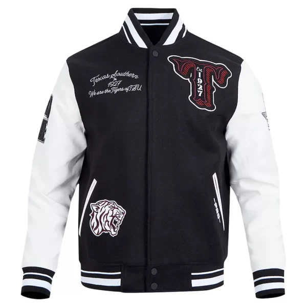 Texas Southern Tigers Black & White Varsity Full-zip Jacket