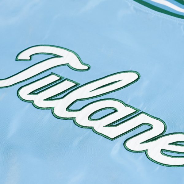 Tulane Green Wave Script Vintage-Inspired Satin Jacket