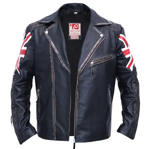 Union Jack Biker Vintage Leather Jackets